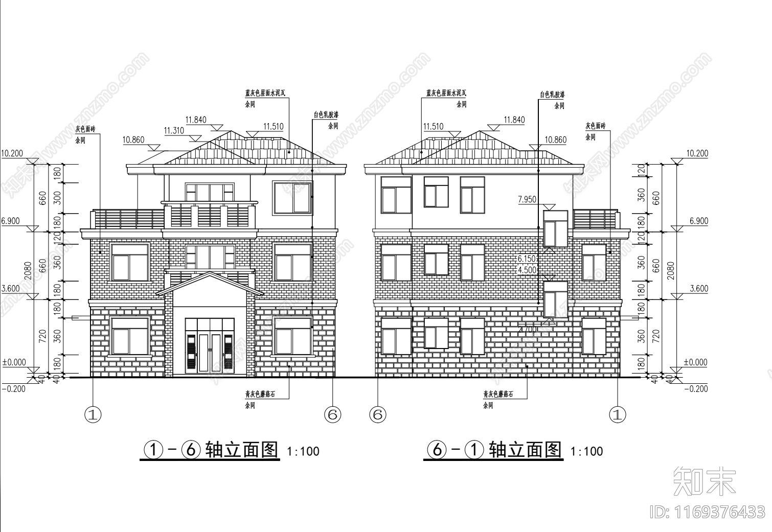 现代别墅建筑cad施工图下载【ID:1169376433】