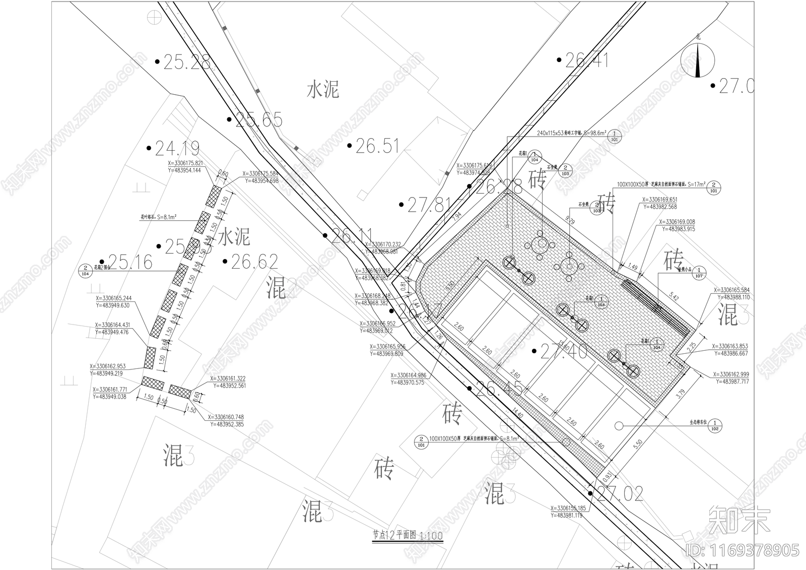 现代公园景观cad施工图下载【ID:1169378905】