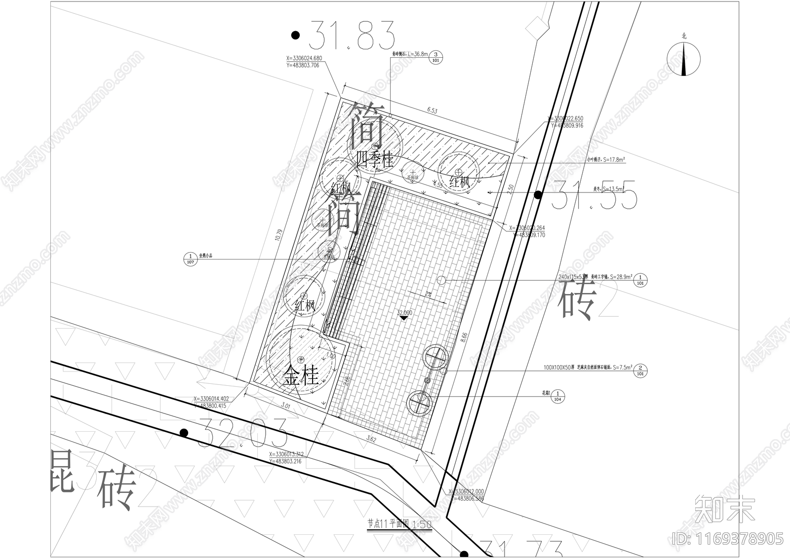 现代公园景观cad施工图下载【ID:1169378905】