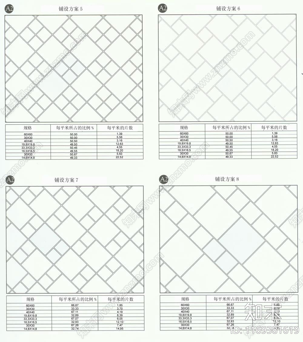 现代填充图案cad施工图下载【ID:1169381619】