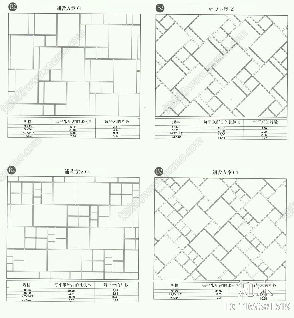 现代填充图案cad施工图下载【ID:1169381619】