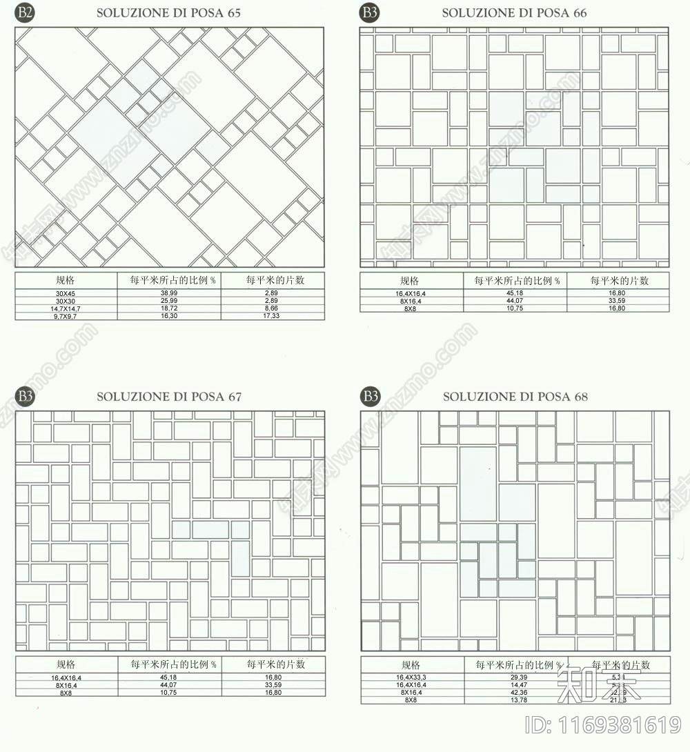 现代填充图案cad施工图下载【ID:1169381619】