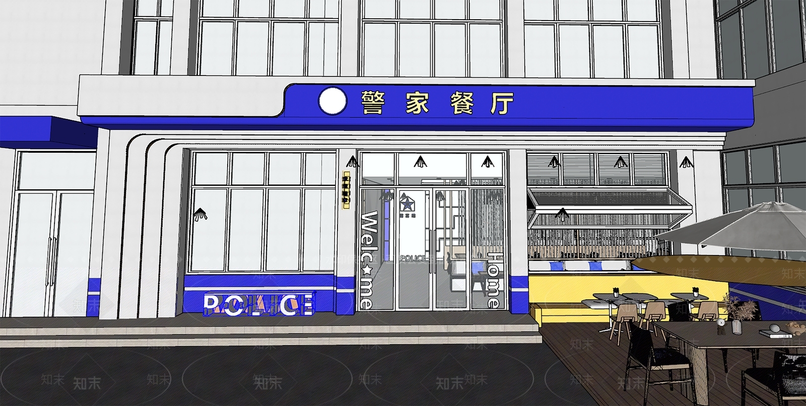 现代食堂SU模型下载【ID:1169385327】