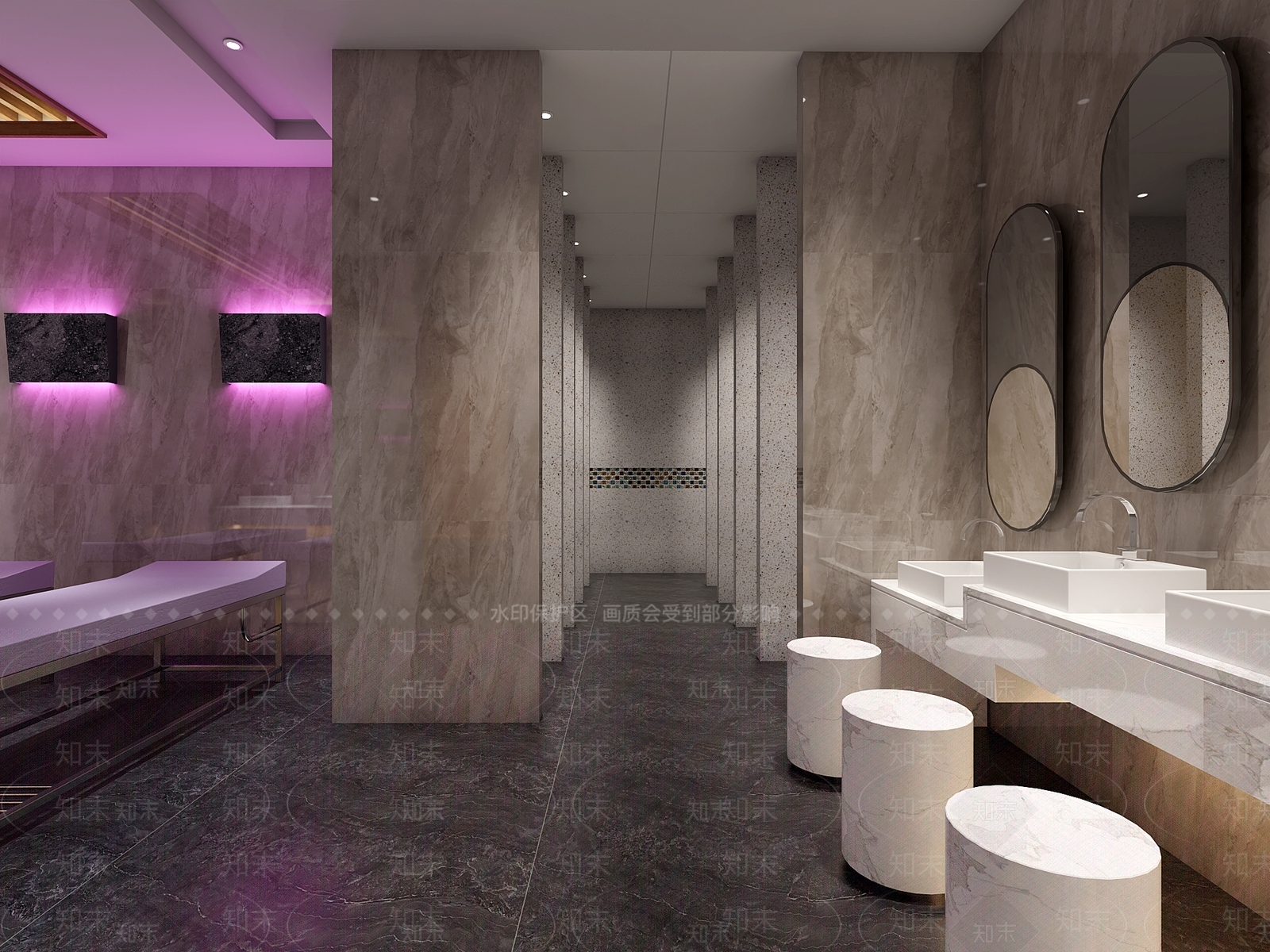 现代轻奢足浴店3D模型下载【ID:1169389164】