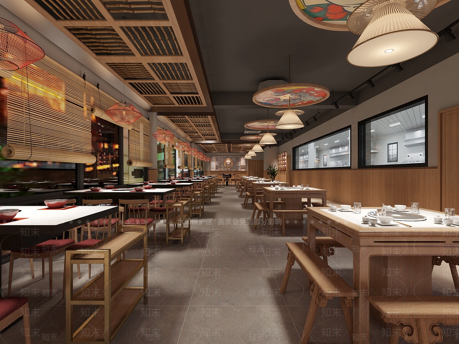 新中式中式中餐厅3D模型下载【ID:1169390024】