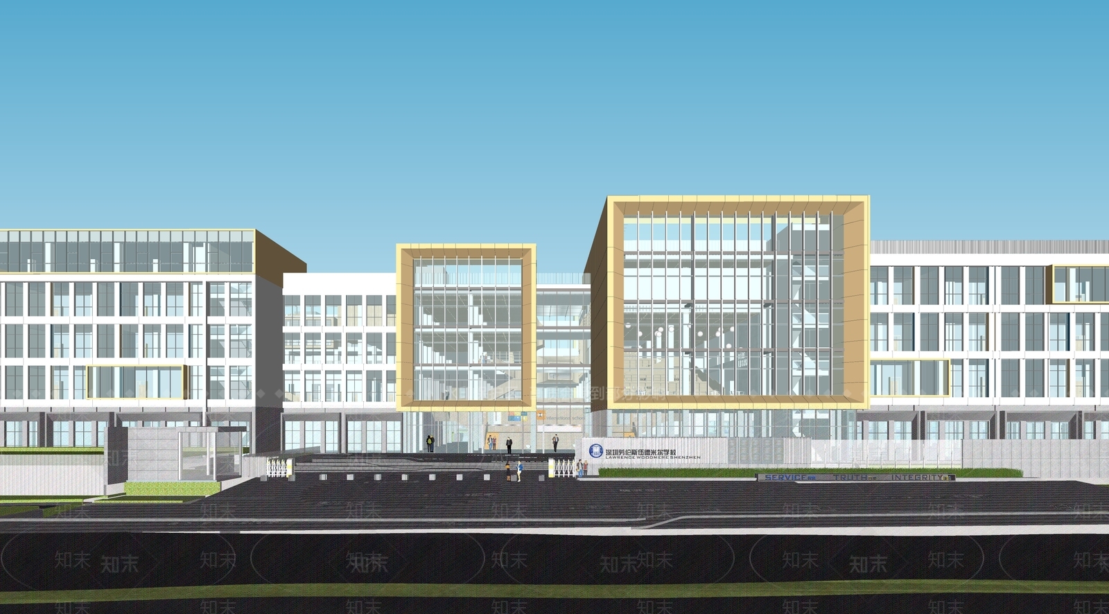 现代学校建筑SU模型下载【ID:1169390109】
