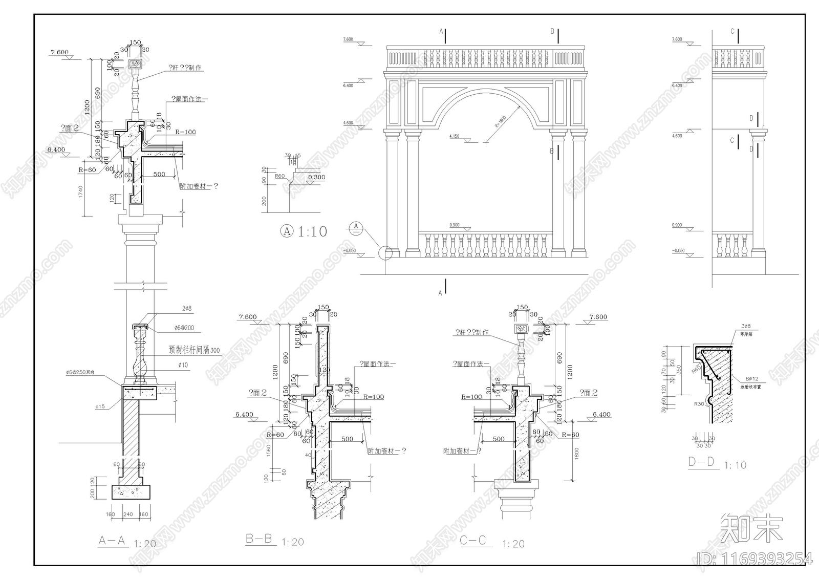 欧式别墅建筑cad施工图下载【ID:1169393254】