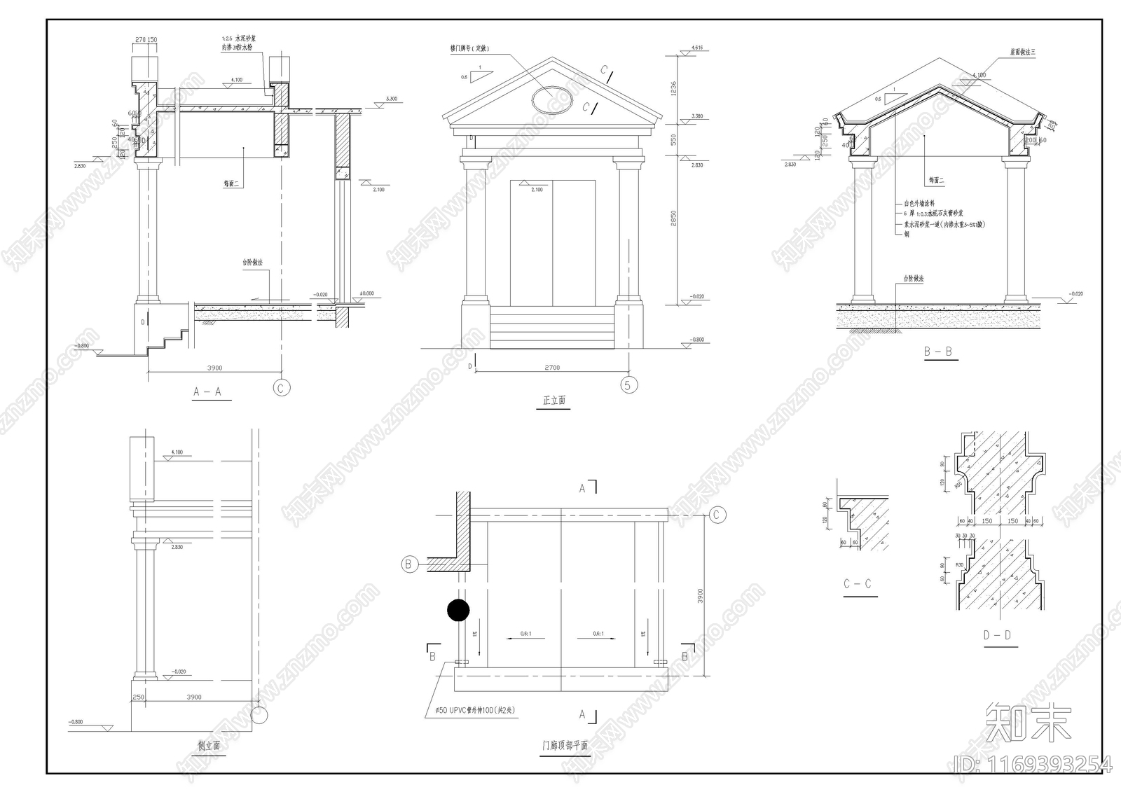 欧式别墅建筑cad施工图下载【ID:1169393254】