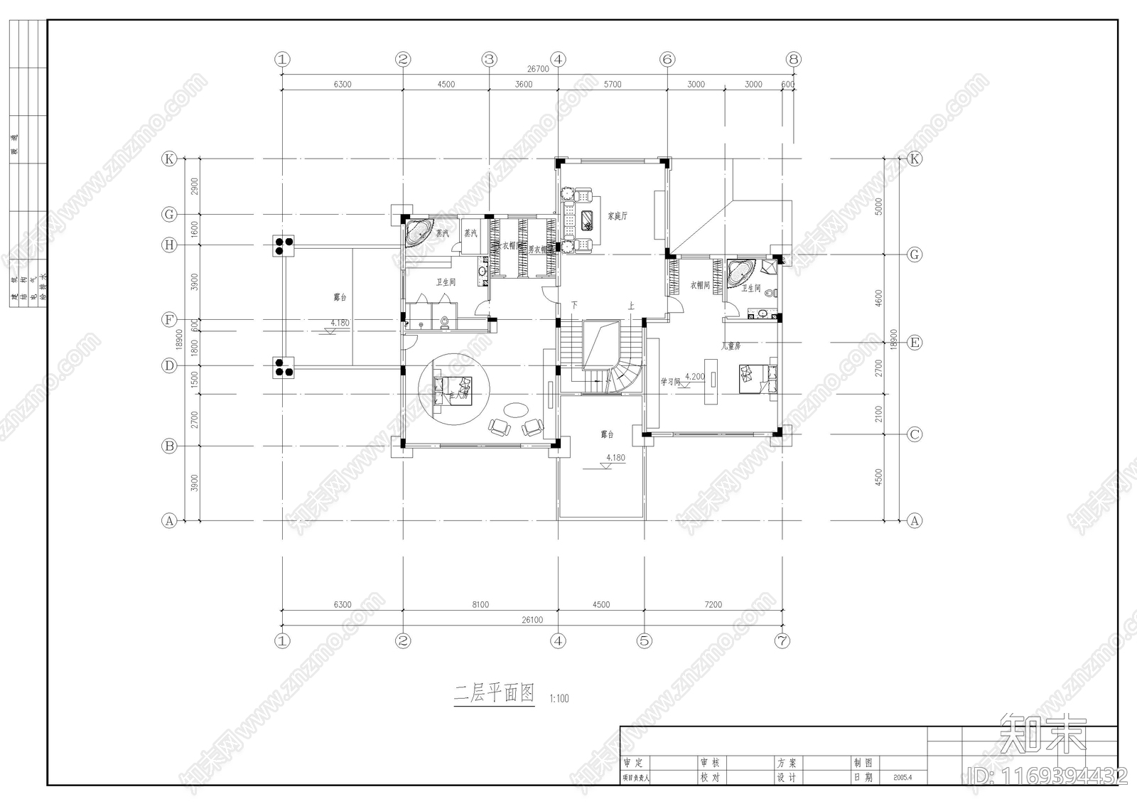 欧式别墅建筑cad施工图下载【ID:1169394432】