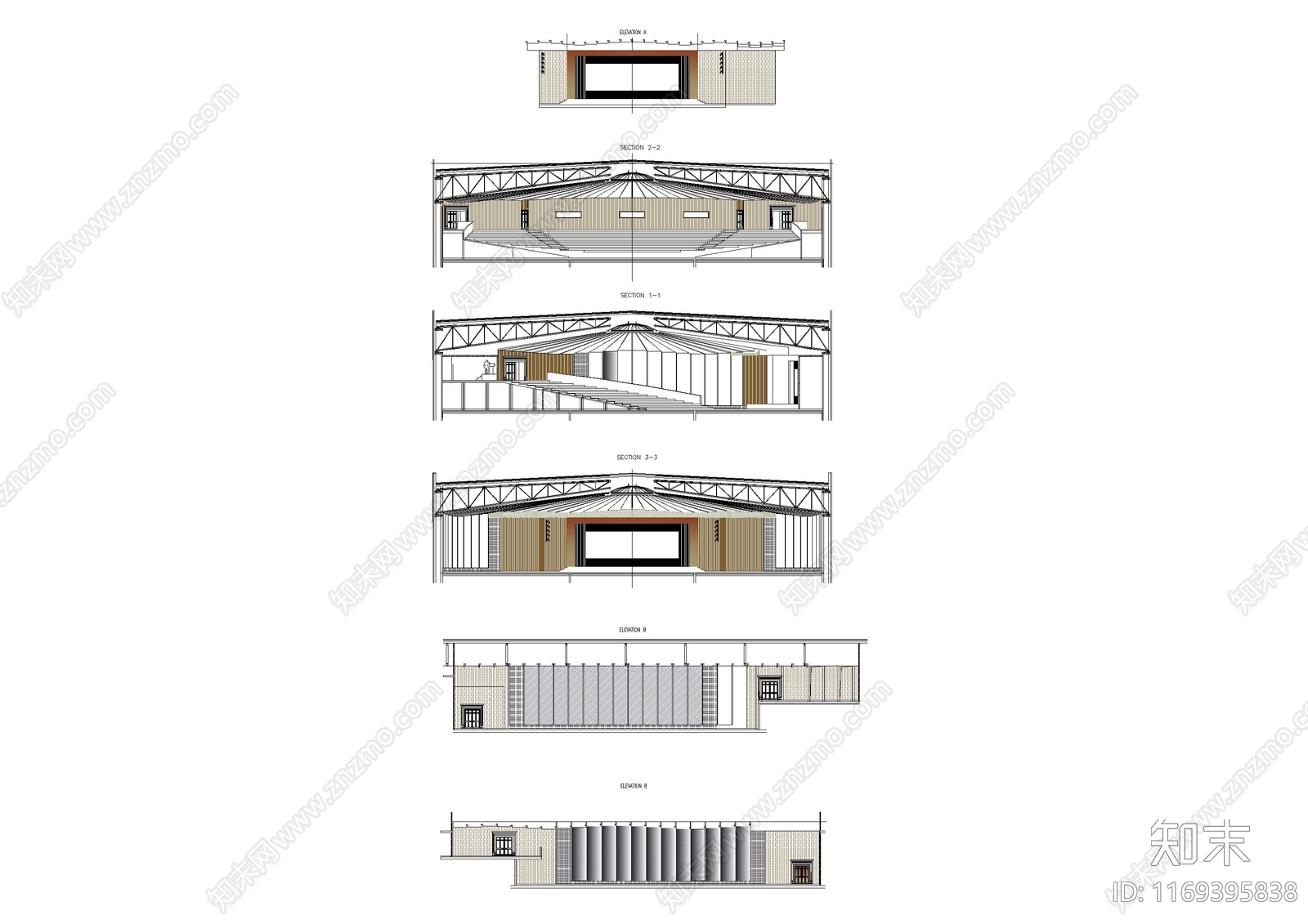 现代工装图库cad施工图下载【ID:1169395838】