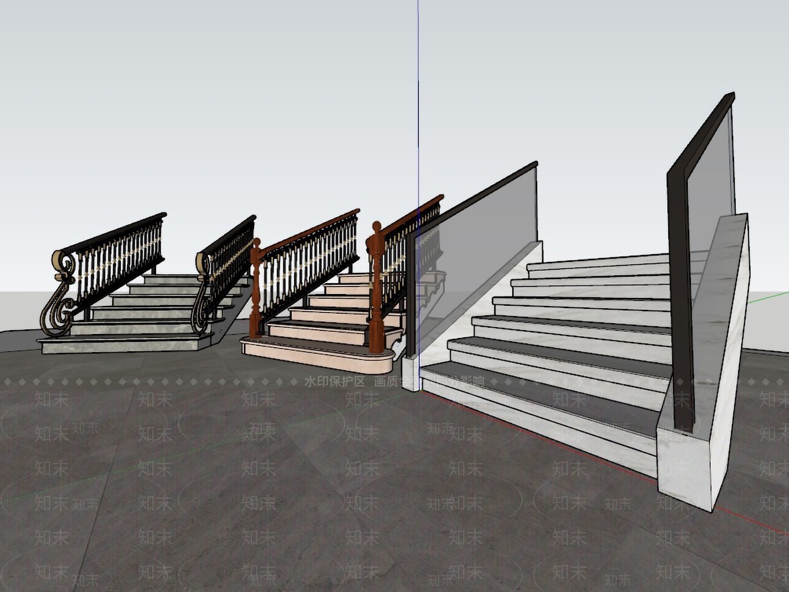 欧式现代楼梯SU模型下载【ID:1169397041】