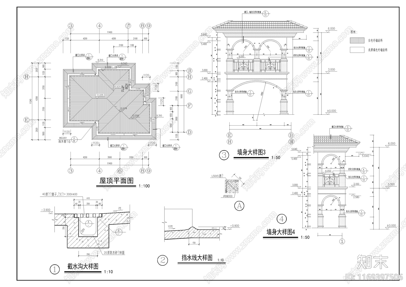 欧式别墅建筑cad施工图下载【ID:1169397506】