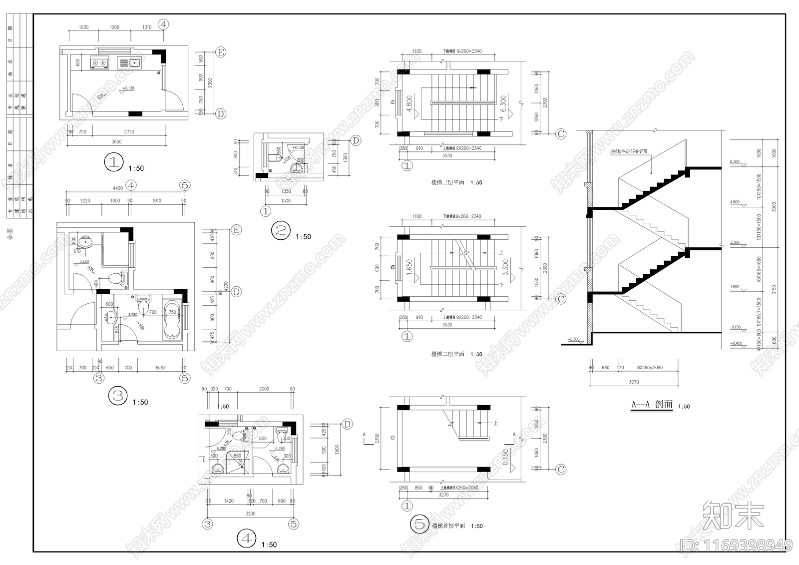 欧式别墅建筑cad施工图下载【ID:1169398949】