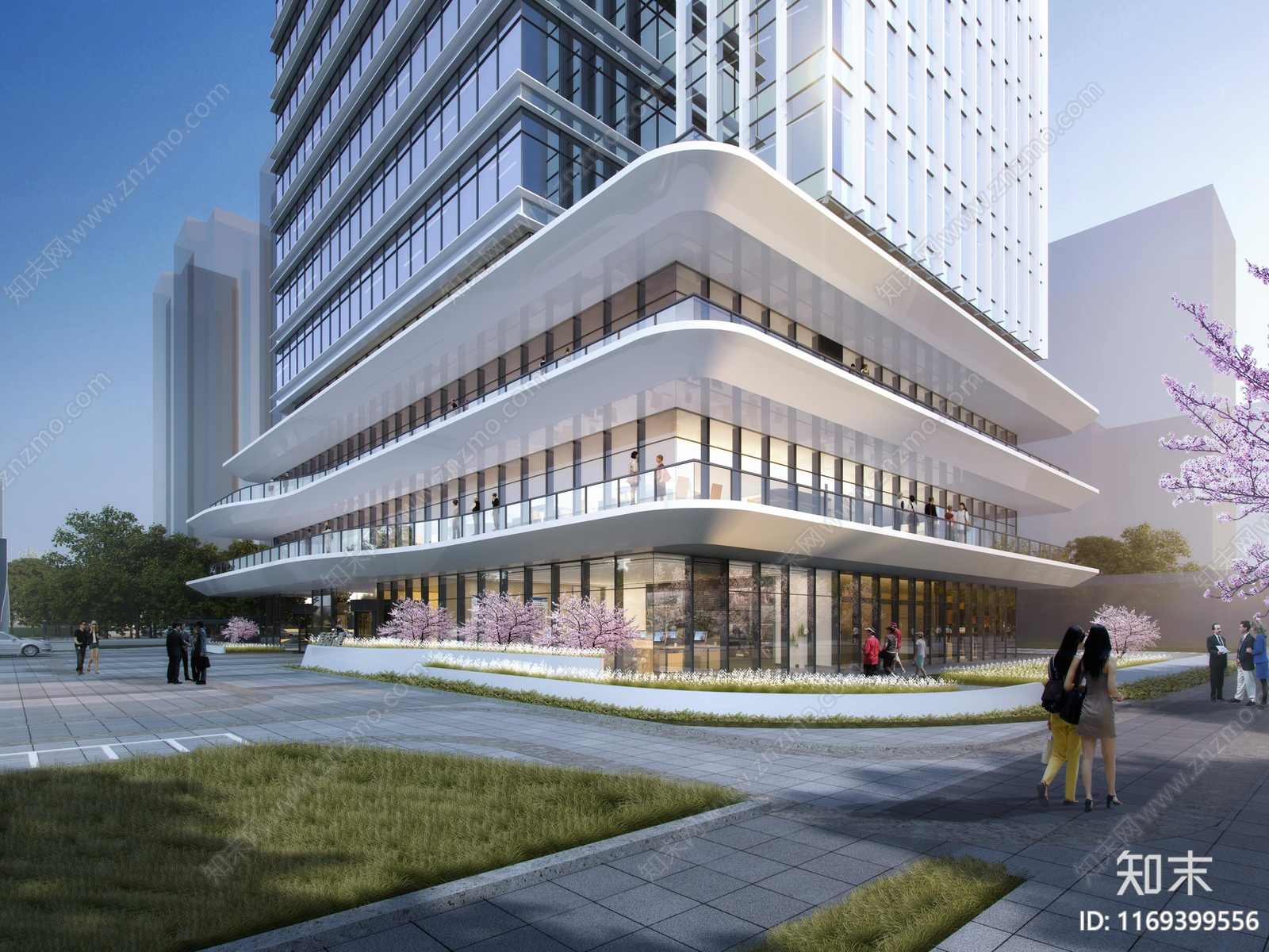 现代办公楼建筑cad施工图下载【ID:1169399556】