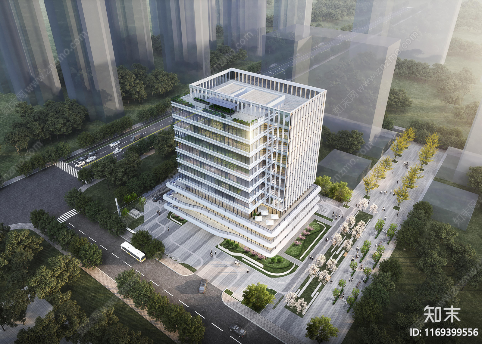现代办公楼建筑施工图下载【ID:1169399556】