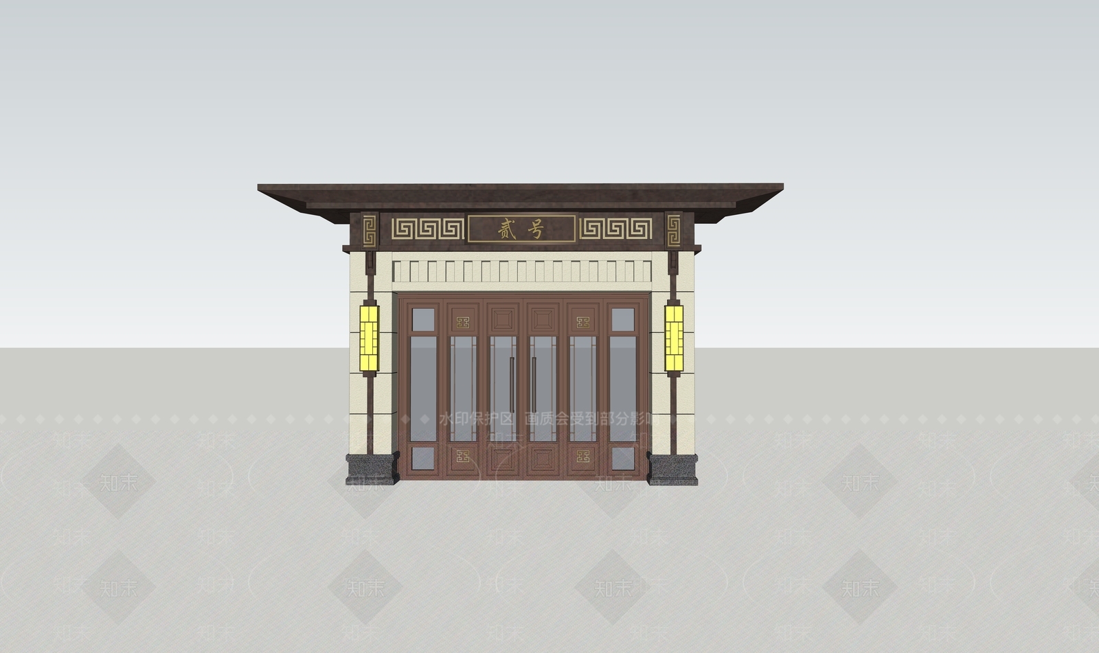 现代入口大门SU模型下载【ID:1169400806】