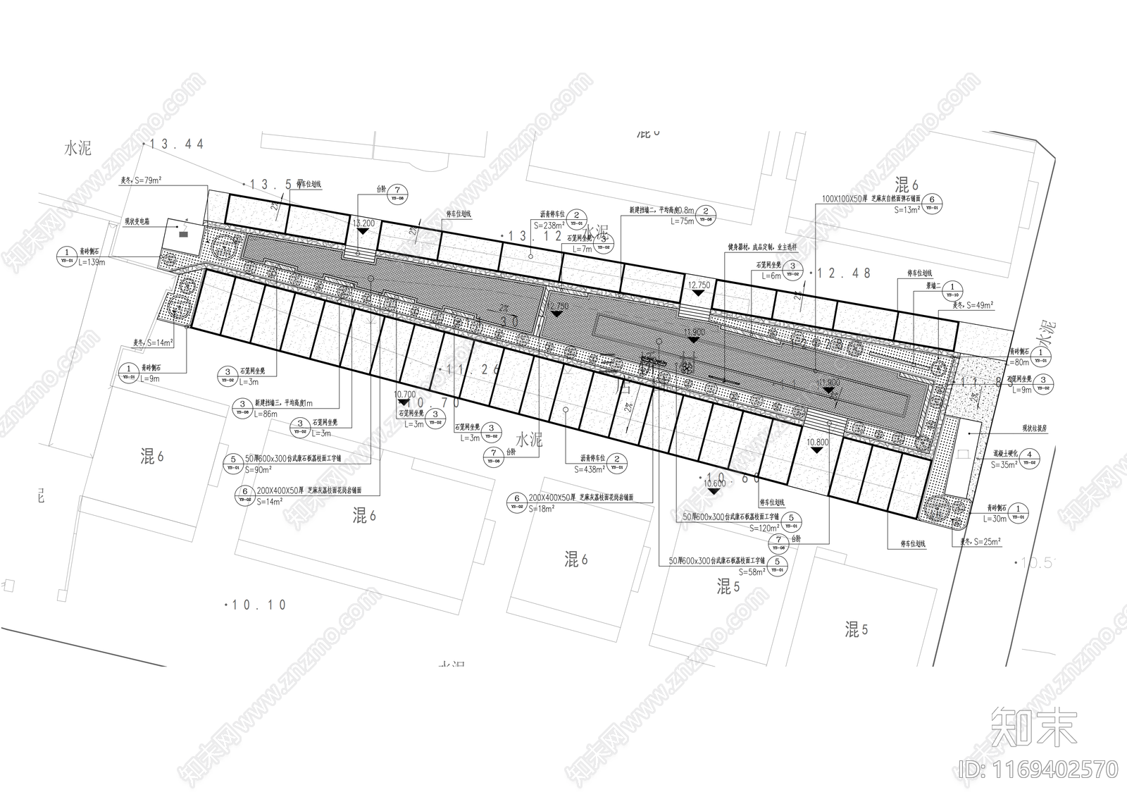 现代公园景观cad施工图下载【ID:1169402570】