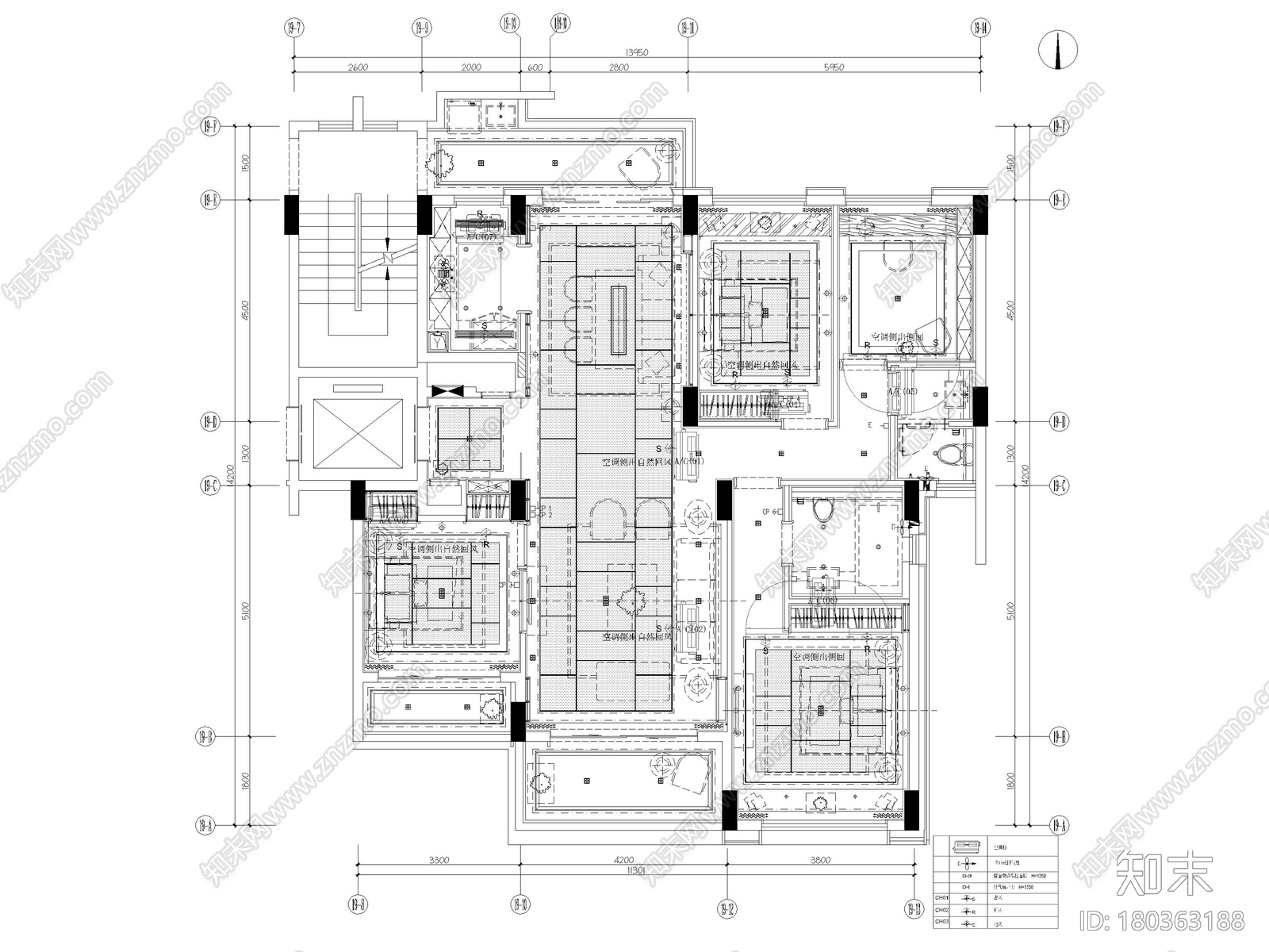 [深圳]160㎡现代三居家装样板房设计施工图施工图下载【ID:180363188】