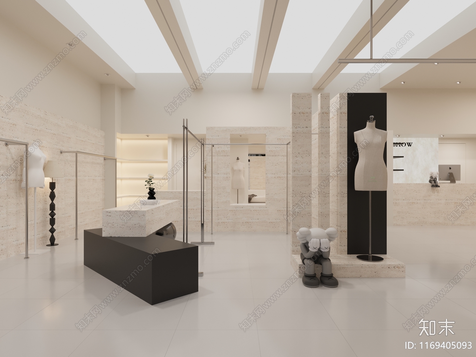 现代极简服装店3D模型下载【ID:1169405093】