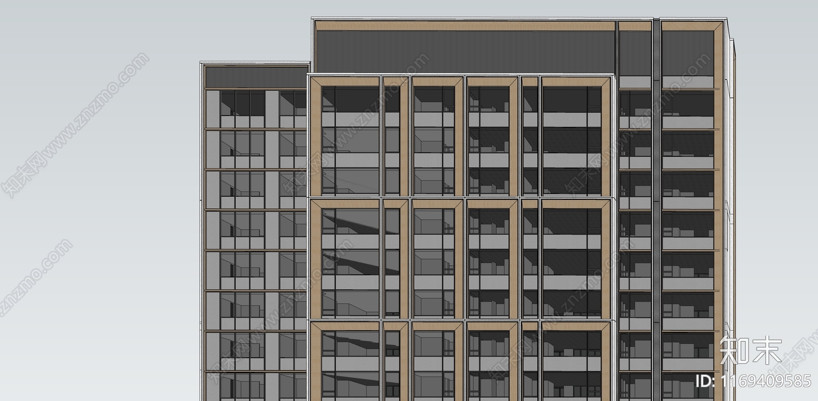 极简简约高层住宅SU模型下载【ID:1169409585】