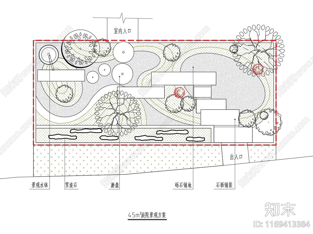 新中式庭院cad施工图下载【ID:1169413384】