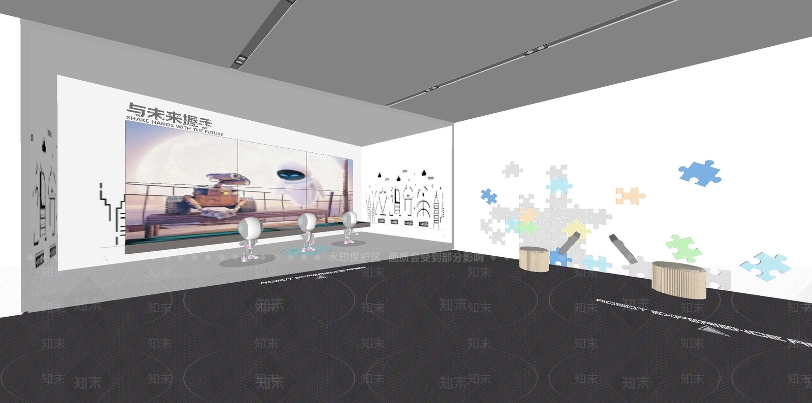 现代科技展厅SU模型下载【ID:1169426167】