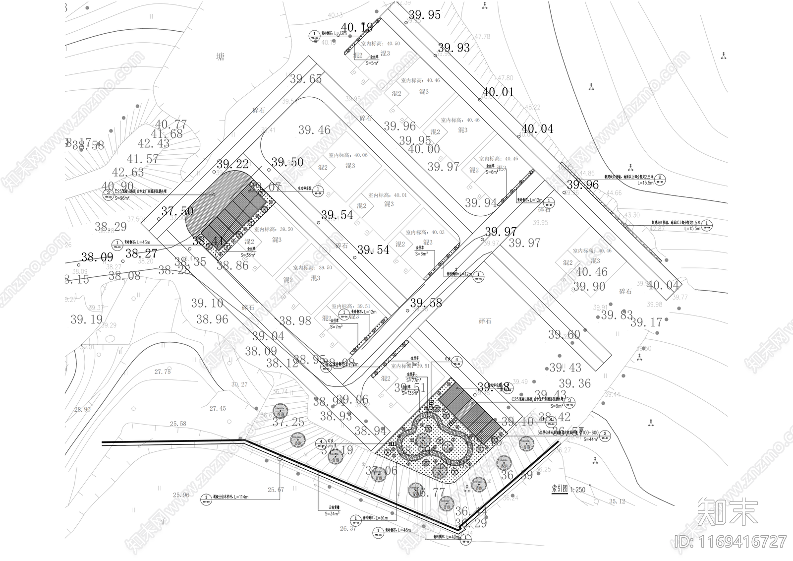 现代公园景观cad施工图下载【ID:1169416727】