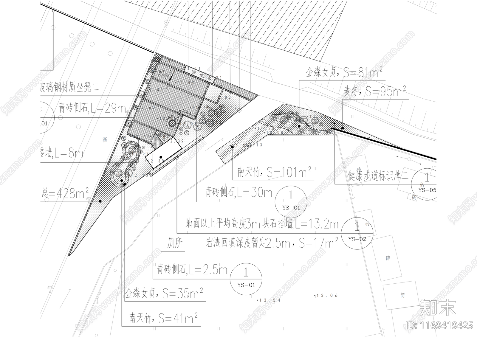 现代公园景观cad施工图下载【ID:1169419425】