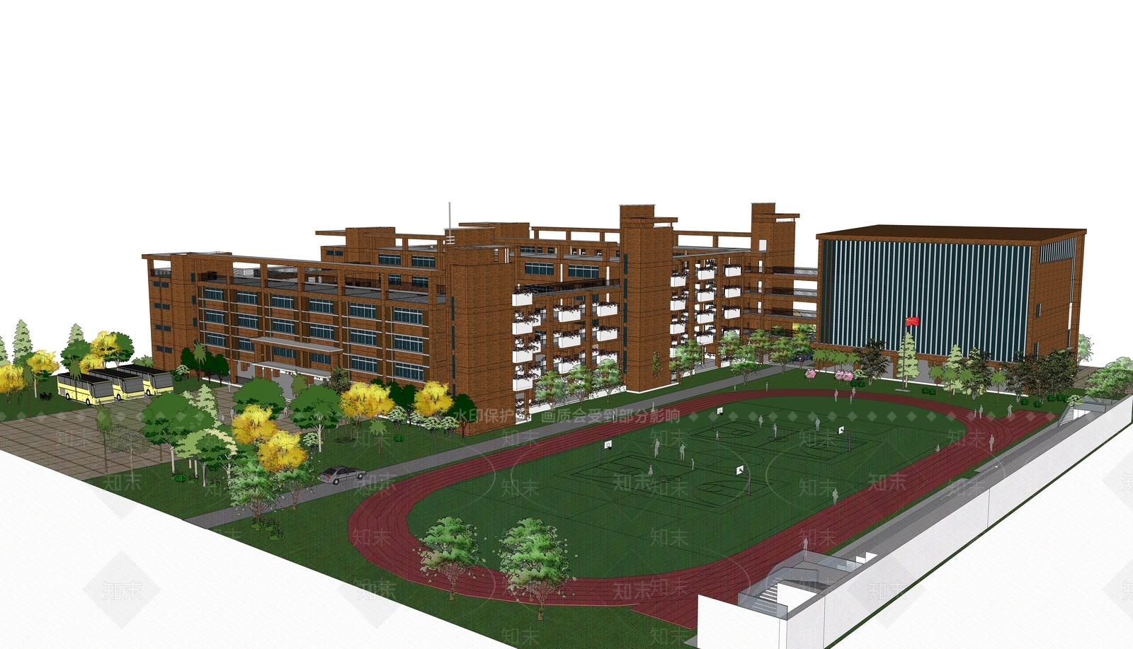 现代学校建筑SU模型下载【ID:1169425191】