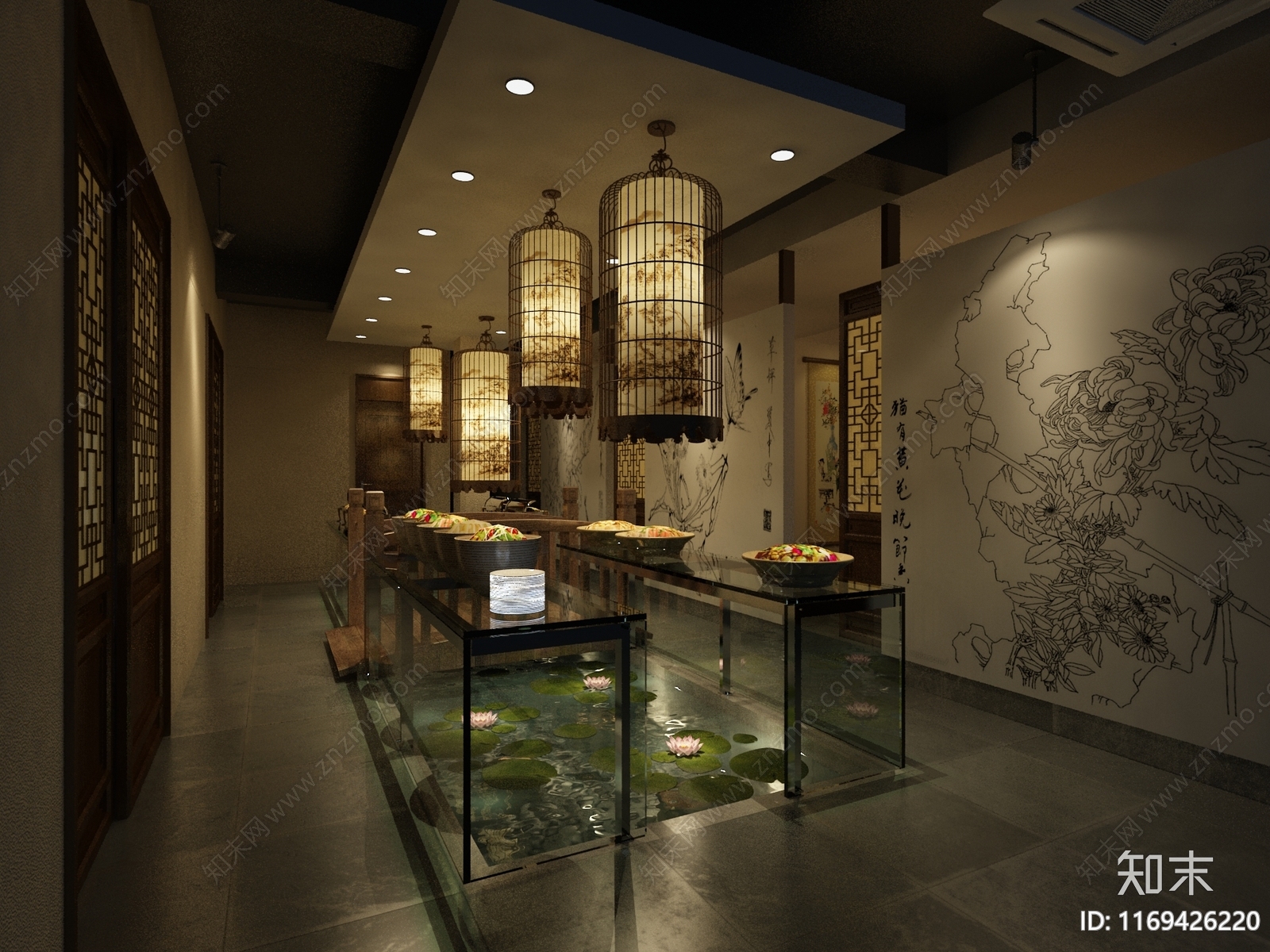 新中式自助餐厅3D模型下载【ID:1169426220】