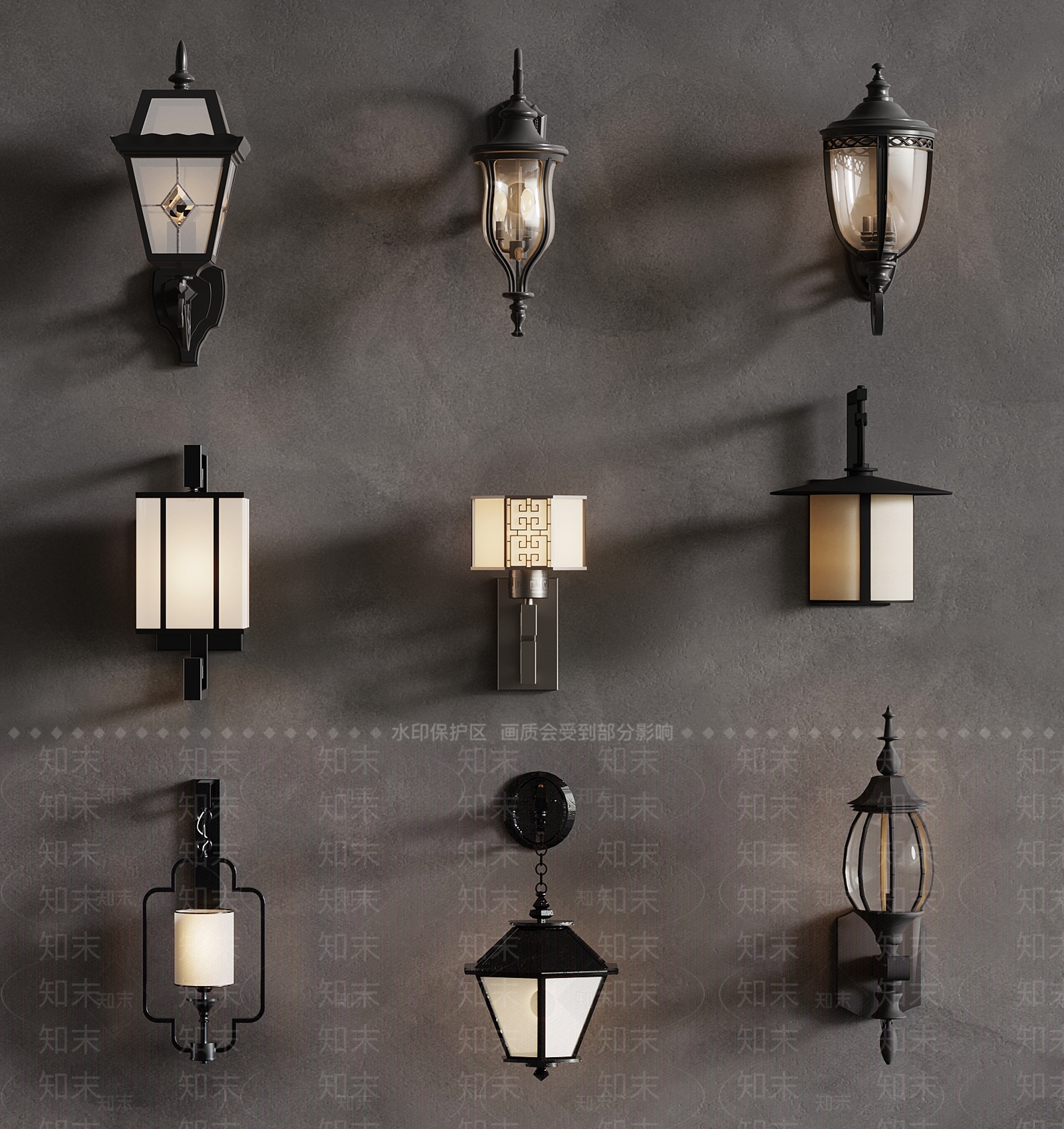 欧式壁灯SU模型下载【ID:1169429934】