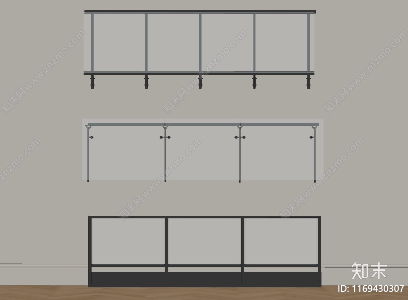 现代围栏护栏SU模型下载【ID:1169430307】