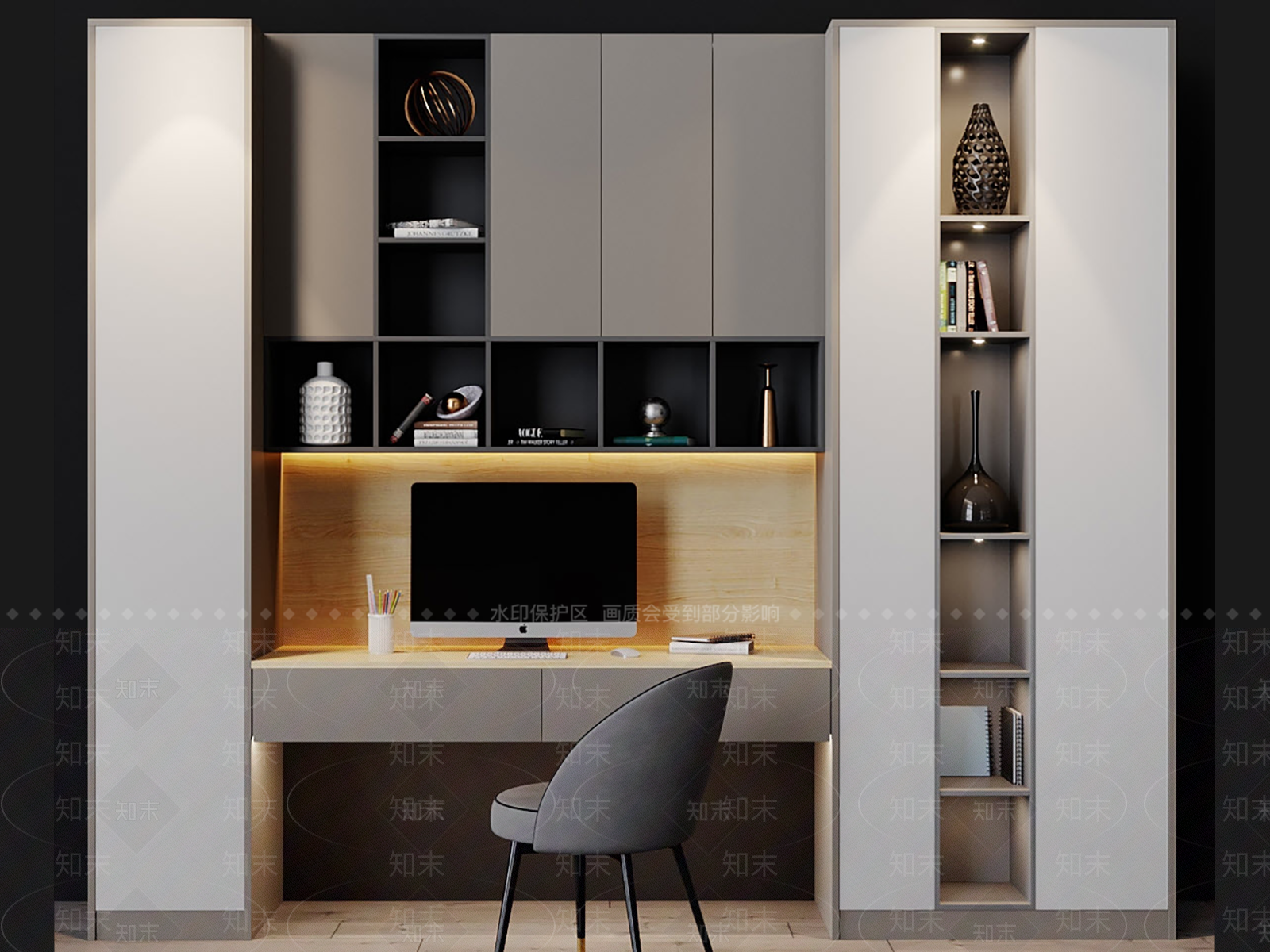 现代办公桌椅3D模型下载【ID:1169433449】