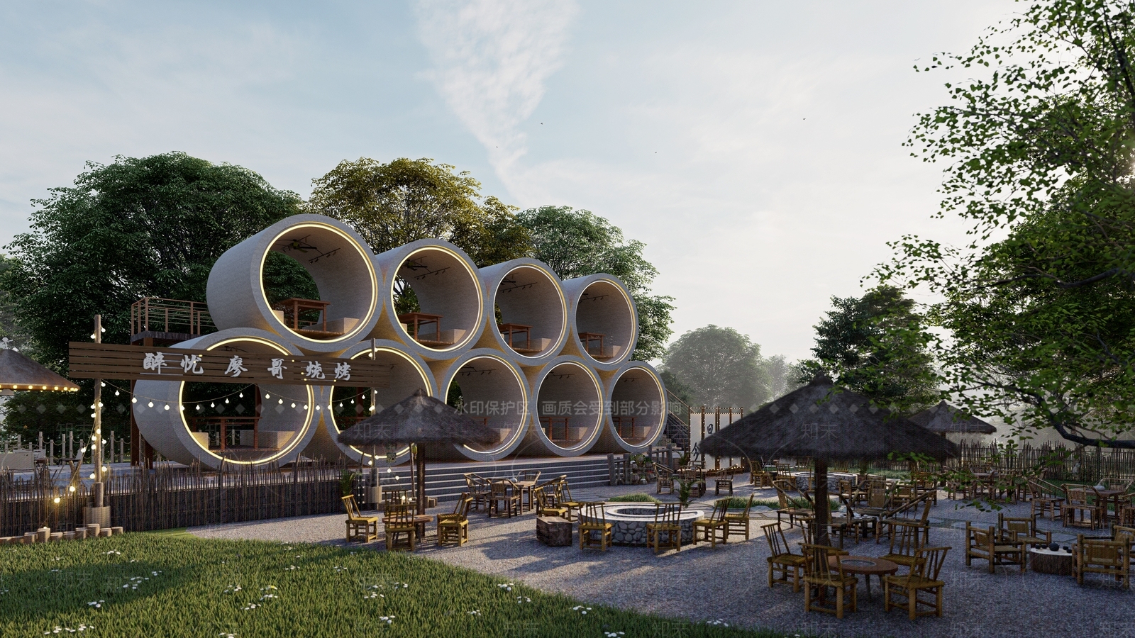 现代风格建筑SU模型下载【ID:1169434898】
