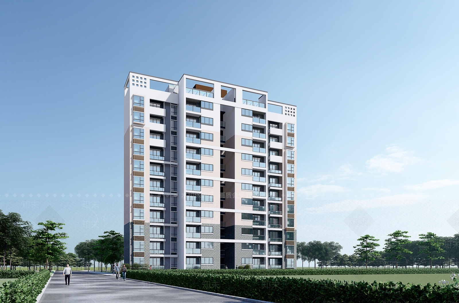 现代多层住宅SU模型下载【ID:1169437168】