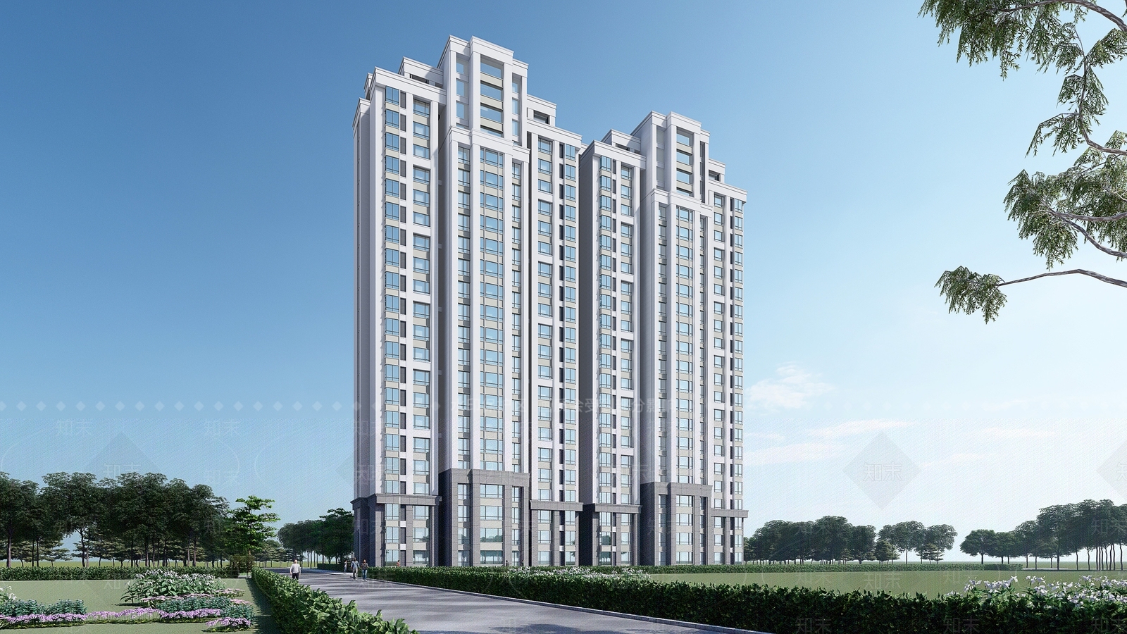 现代高层住宅SU模型下载【ID:1169437837】