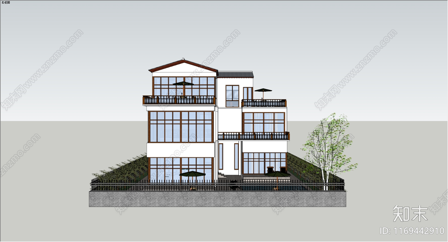 现代简约民宿建筑cad施工图下载【ID:1169442910】