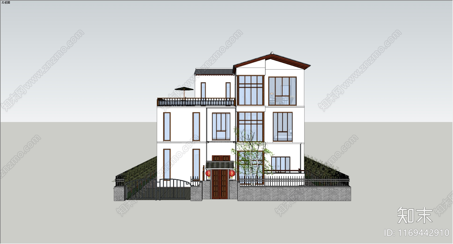 现代简约民宿建筑cad施工图下载【ID:1169442910】