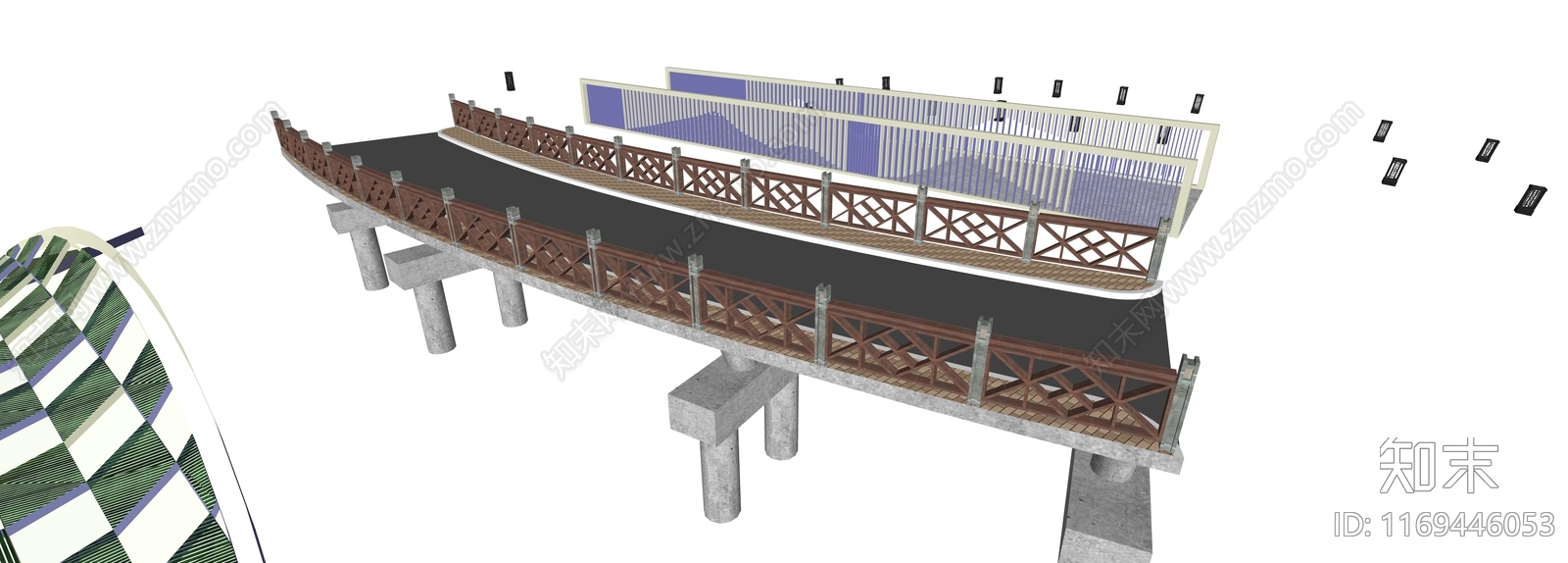 现代简约景观桥SU模型下载【ID:1169446053】