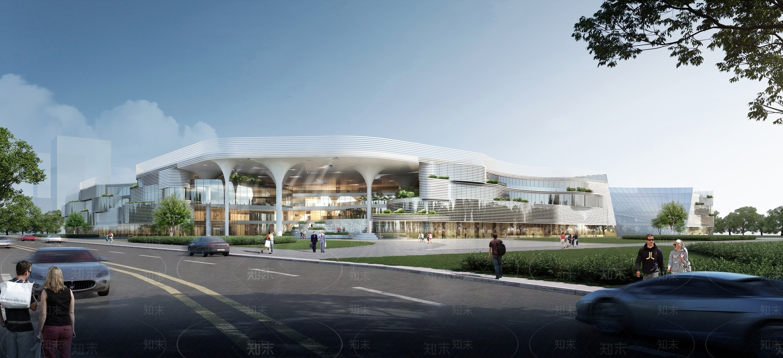 现代简约商场建筑SU模型下载【ID:1169447206】
