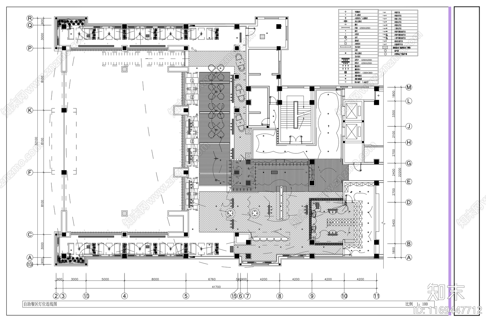 现代自助餐厅cad施工图下载【ID:1169447712】