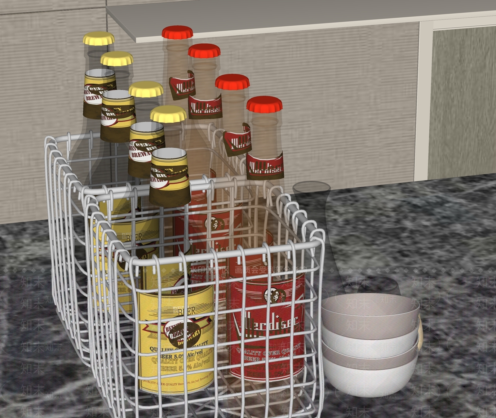 厨房用品组合SU模型下载【ID:1169451983】