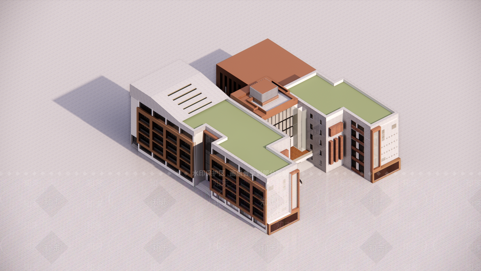 现代新中式学校建筑SU模型下载【ID:1169455571】