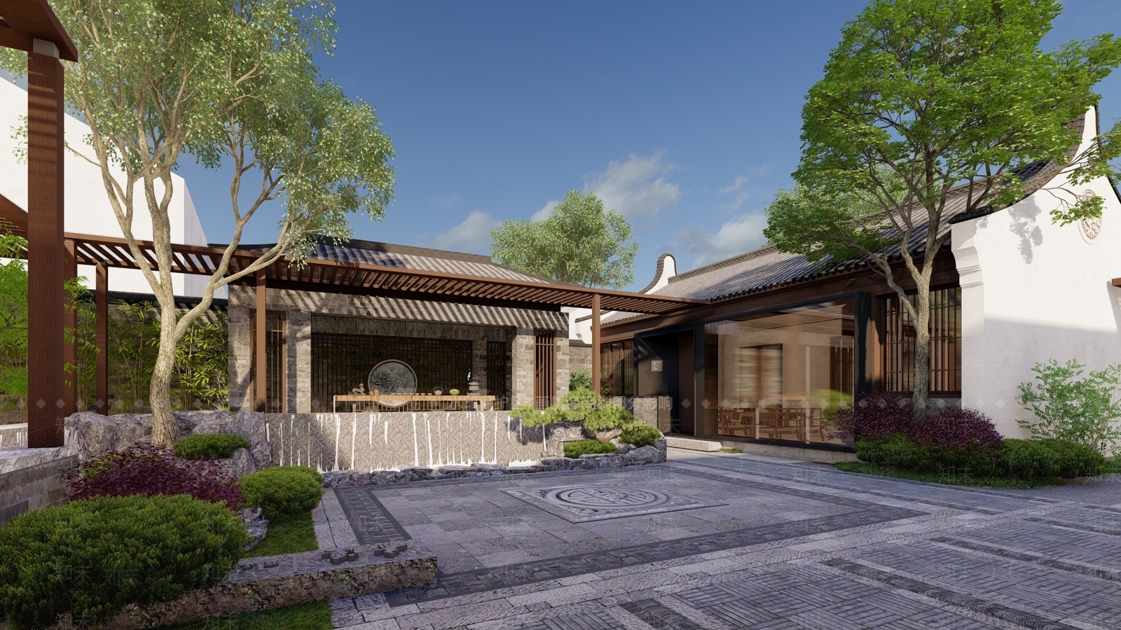 中式乡村庭院SU模型下载【ID:1169462272】