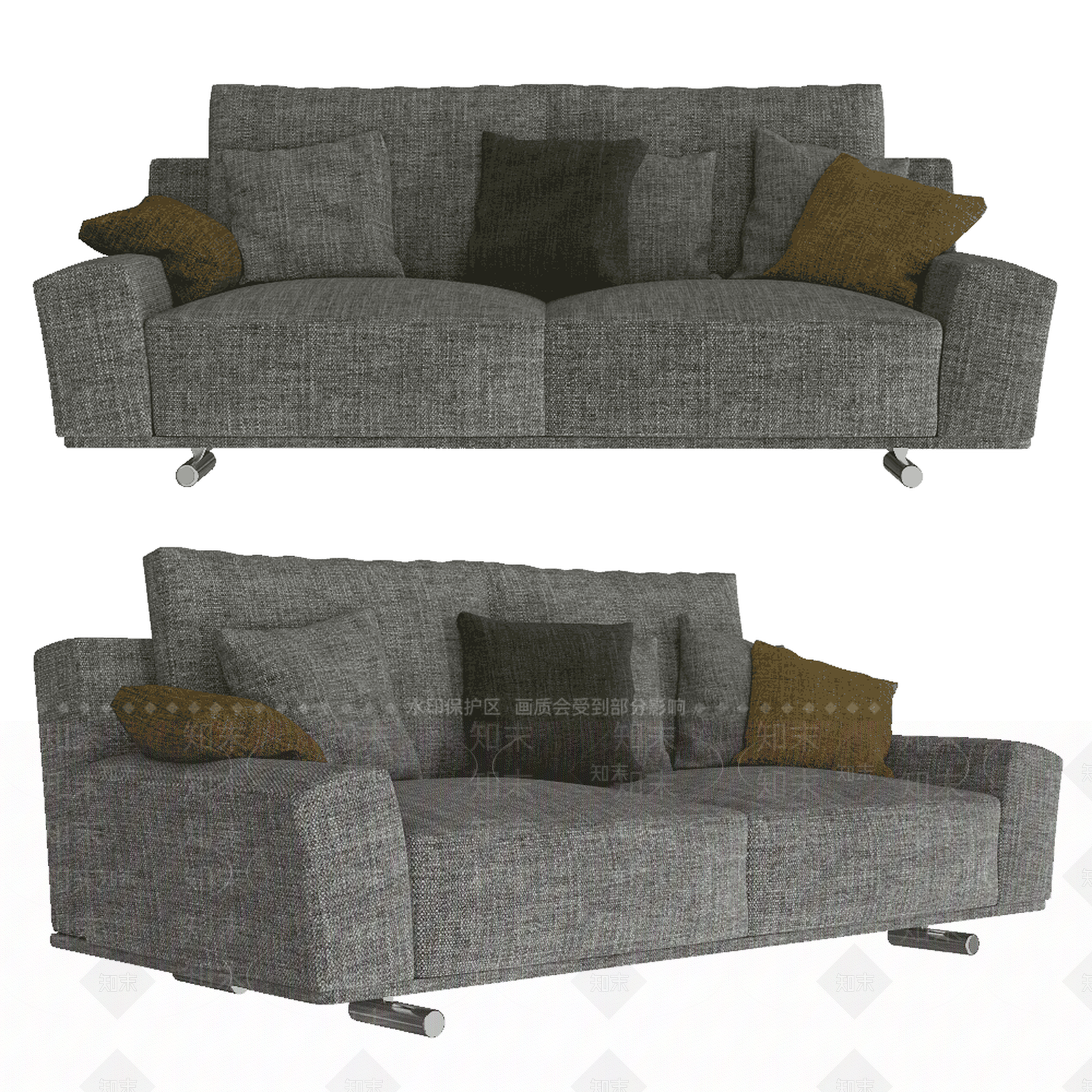 现代双人沙发3D模型下载【ID:1169466567】