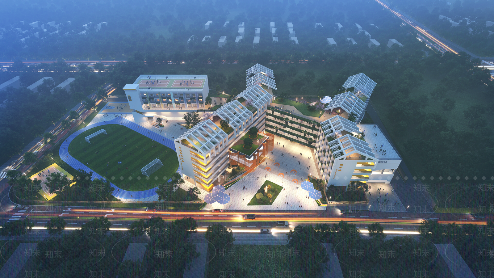 现代学校建筑SU模型下载【ID:1169469679】