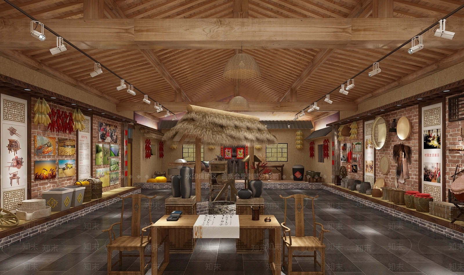 新中式中餐厅3D模型下载【ID:1169472986】