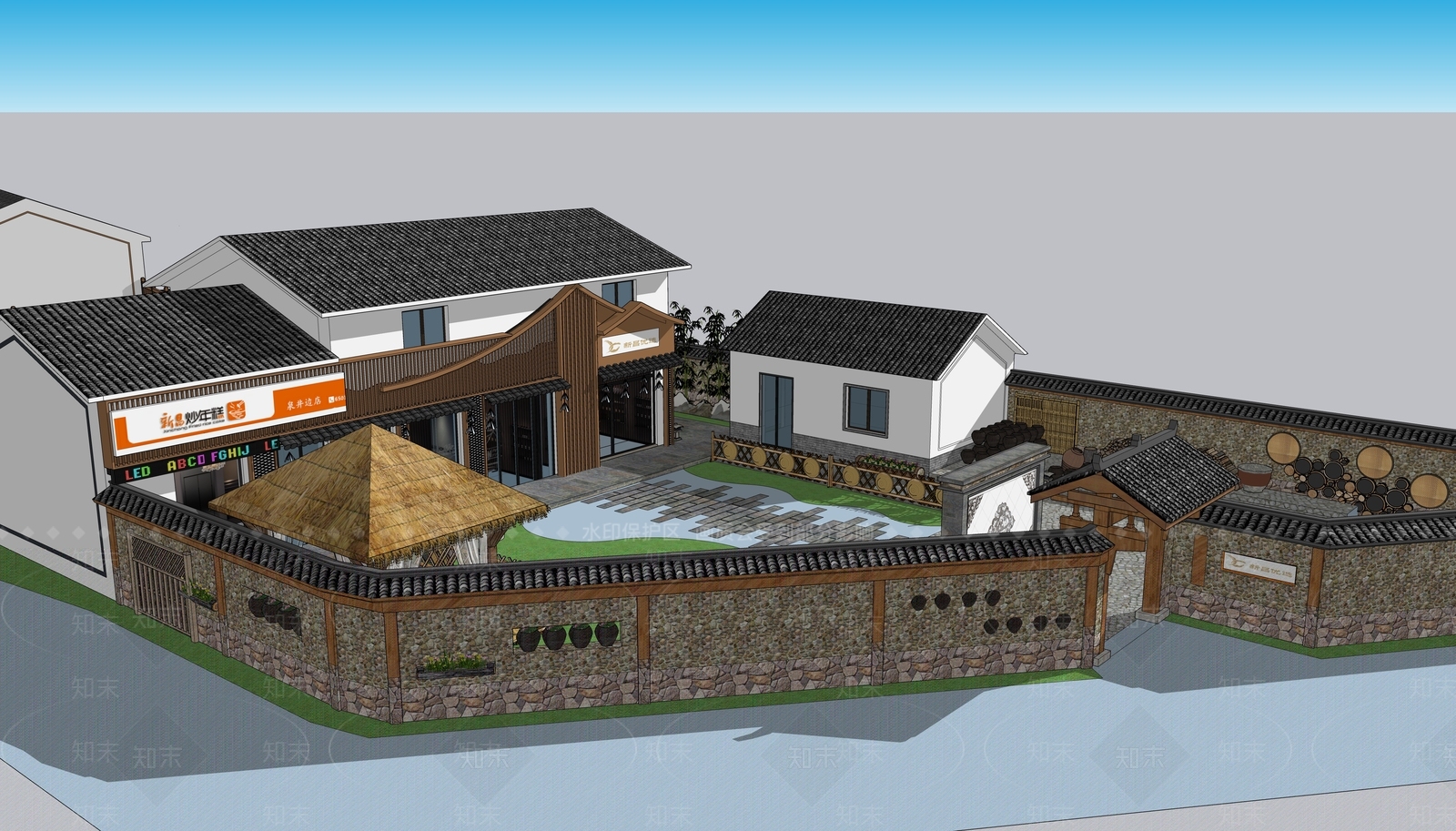 现代新中式其他农业建筑SU模型下载【ID:1169479091】