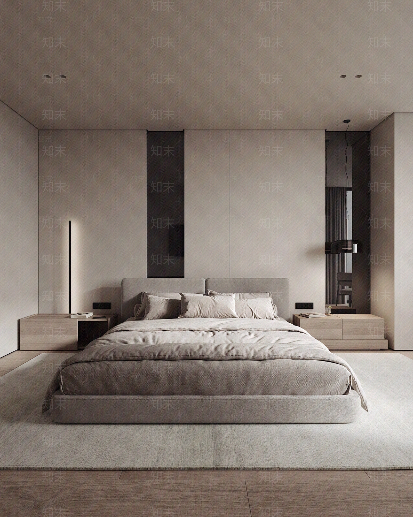 现代新中式卧室贴图下载【ID:1169486259】