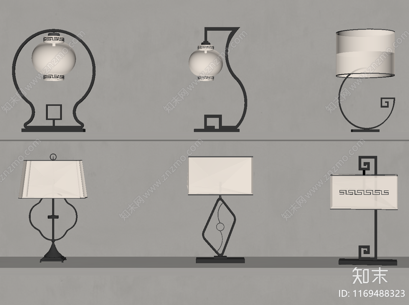 新中式台灯SU模型下载【ID:1169488323】